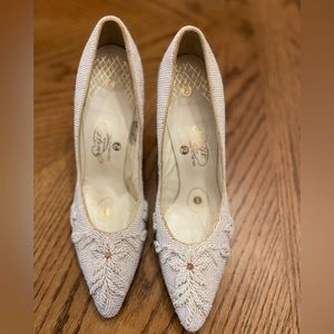 Vintage 1950’s beaded, Swift brand, handmade wedding shoes